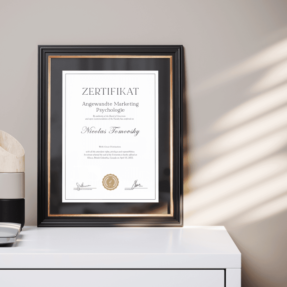 Zertifikat in angewandter Marketingpsychologie